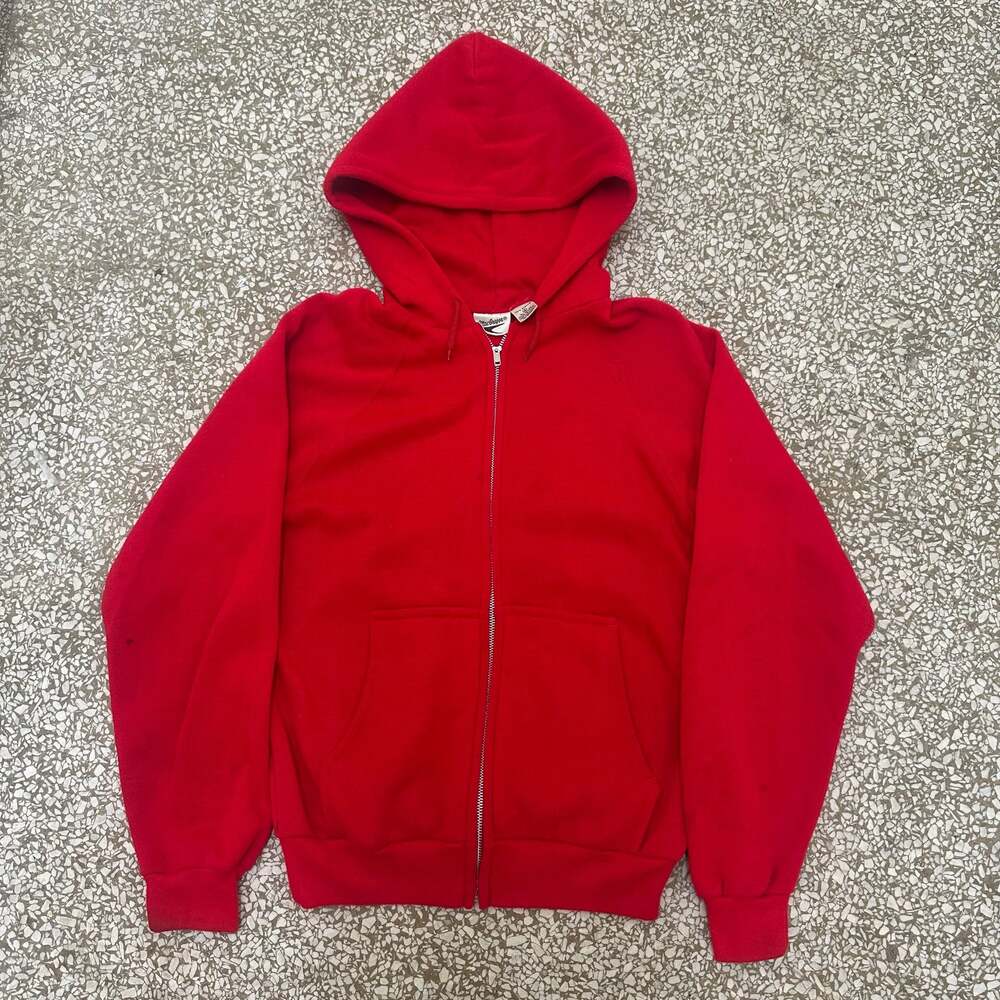 Vintage 80s MacGregor Red Zip Up Hoodie Full Zip Sweatshirt USA Small